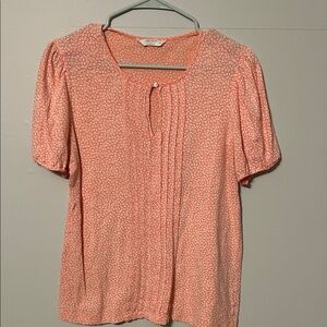 Lucky Brand peach Floral s/s Blouse. XS.
